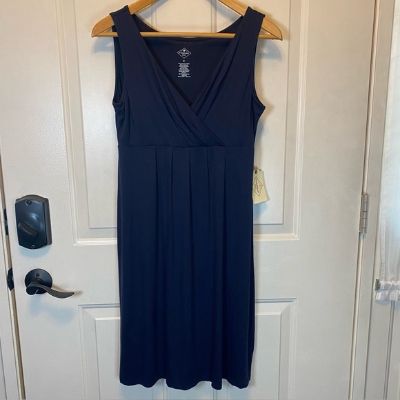 ST. JOHN’S BAY Women’s NWT Mid-Length Casual Navy Blue Soft Knit Dress Size M - Picture 1 of 9